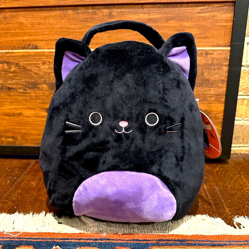 NWT Squishmallows Autumn Black Cat Treat Pail. (49)